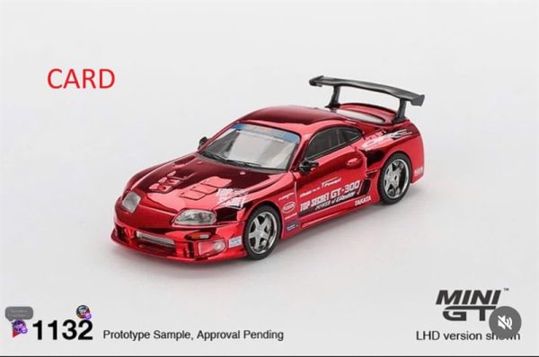 [HobbyPasta] Mini GT Card Version MGT01132 Toyota Supra (A80) Top Secret GT-300 Top Secret Red Chrome